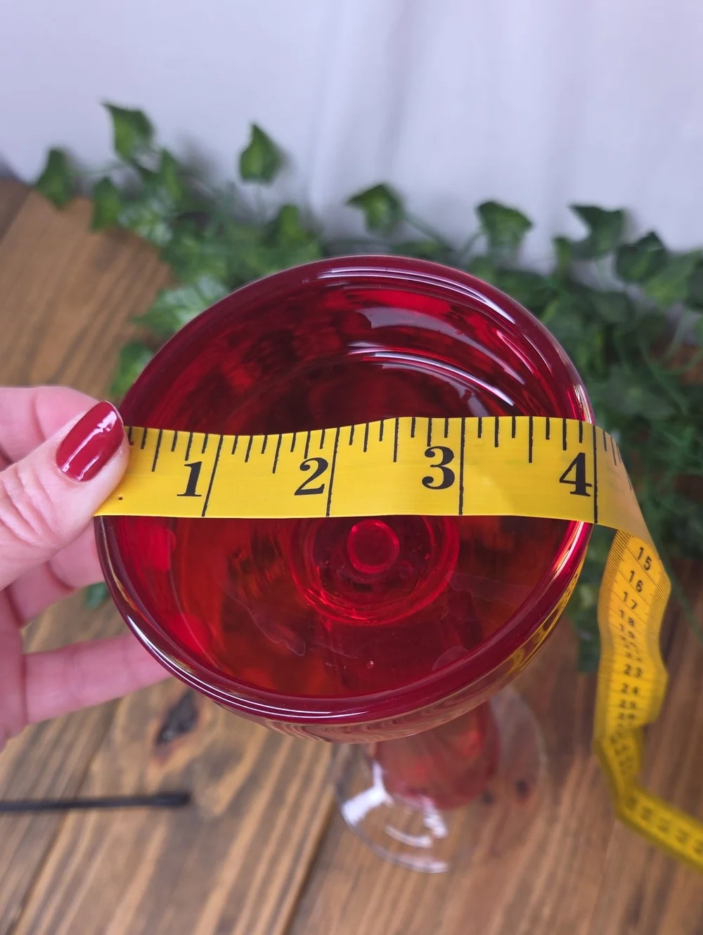 Unknown Brand. Vintage Red Glass Candlestick Holder. Beautiful. Like New